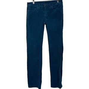 Patagonia Pants Women Size 28 Long Corduroy Crater Blue Straight Leg Organic